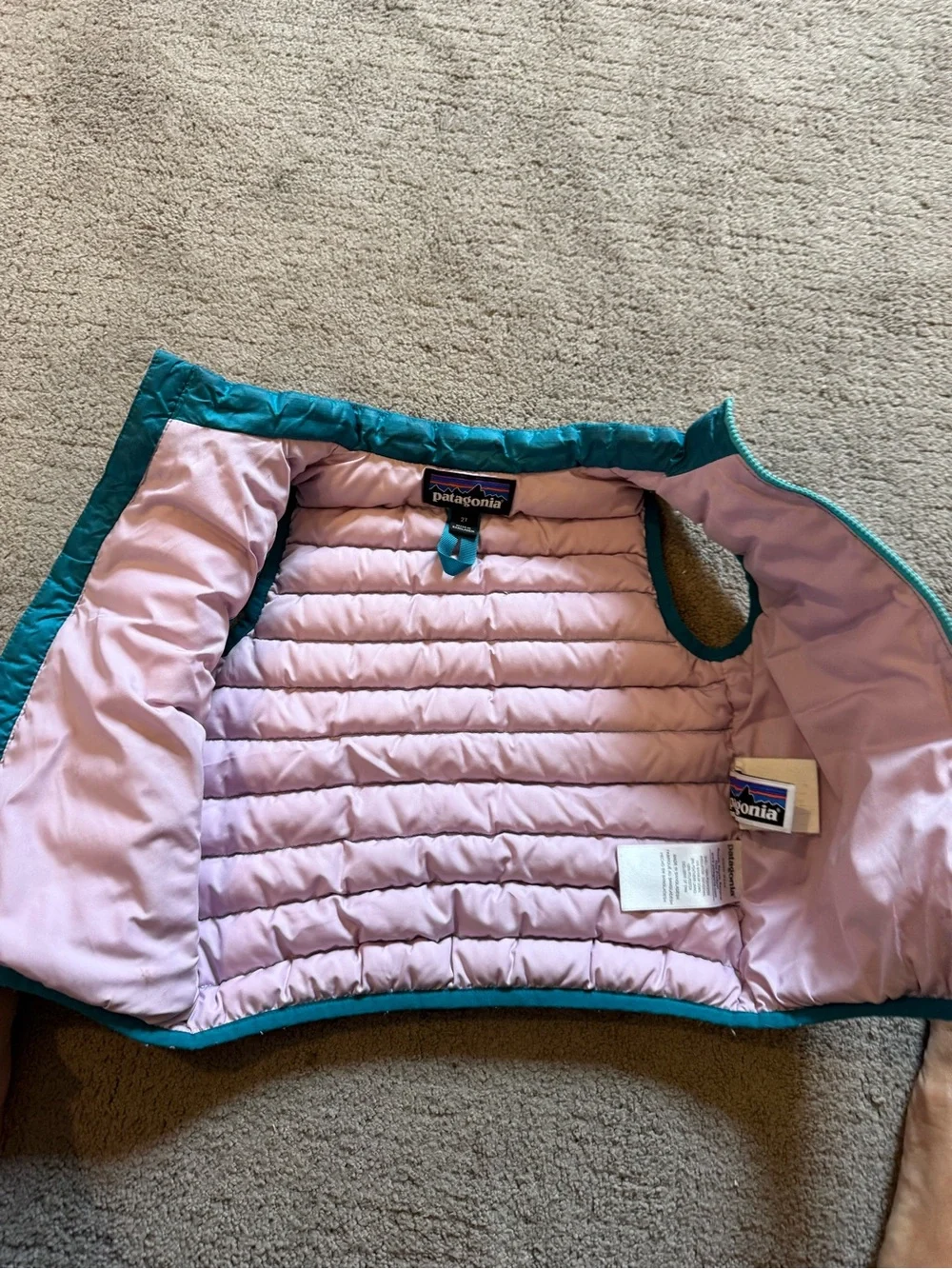 Patagonia Teal Baby Down Puffer sweater  Vest toddler